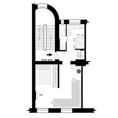 Midcentury Modern, Quiet, 40M Studio With Bath Riga Luaran gambar